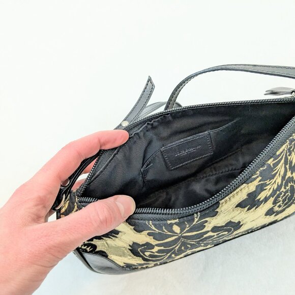 Dolce & Gabbana black gold leather satin mini shoulder bag Y2K vintage - Picture 9 of 16